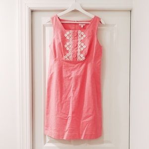 Pink embroidered Lilly Pulitzer shift dress